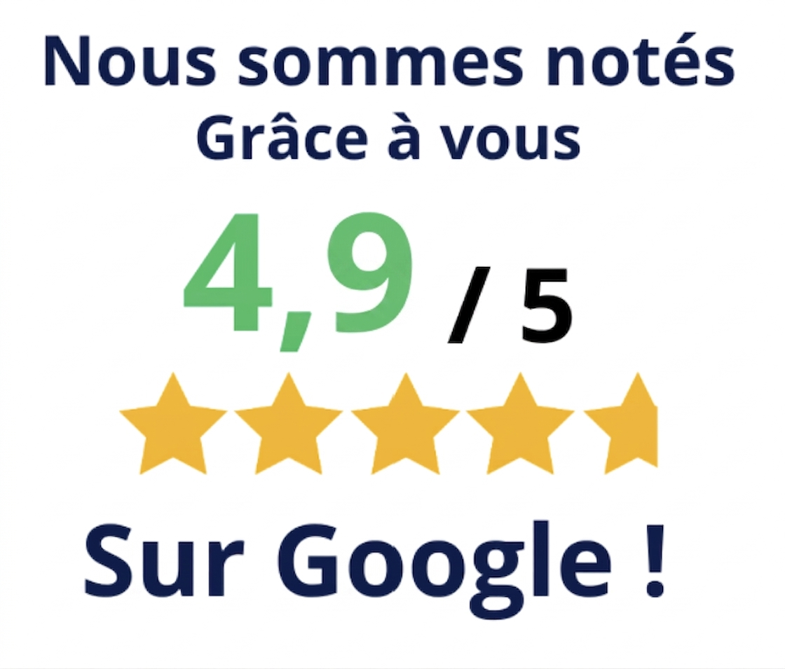 Image montrant une note de 4,8 étoiles sur 5.